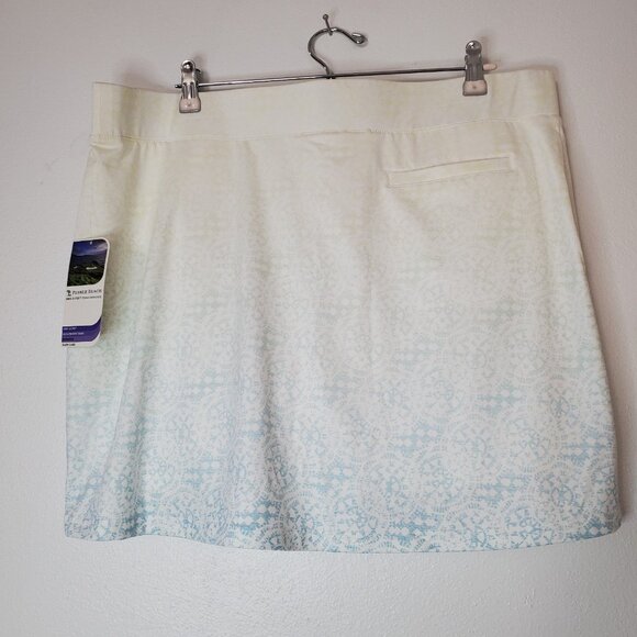 Pebble Beach Dry Luxe Golf  Tennis Skirt 2X White Blue Ombre Sun Protection - Picture 4 of 9